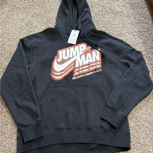Jump Black Hoodie with Graphic Print